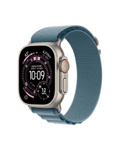 Apple Watch Ultra 3 Series-Natural Titanium-Light Blue Alpine Loop-Large