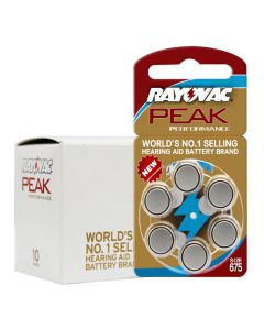 Rayovac Peak Size 675 Zinc-Air Hearing Aid Batteries
