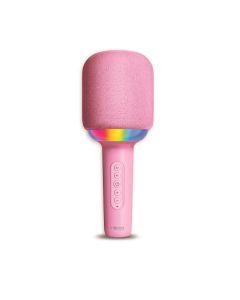 Wireless karaoke microphone with LED lighting – Pink
