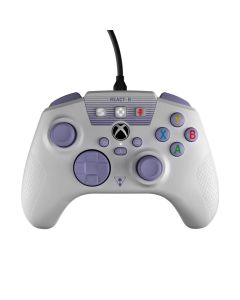 בקר חוטי Turtle Beach REACT-R™ Controller – ל־Xbox ול־Windows, שני לחצני פעולה ניתנים למיפוי, Superhuman Hearing™ – לבן/סגול