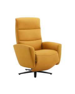 MIRA BRC710 Yellow Adjustable Recliner Chair – Genuine & Synthetic Leather, Steel Frame, Up to 130kg Capacity