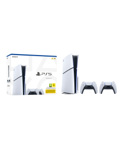 كونسول PlayStation 5 بلو-راي إصدار Slim مع وحدتي تحكم (2) - CFI-2016A-2DS - وكيل رسمي