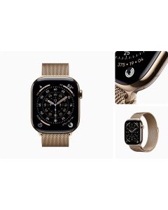 Apple Watch Series 11-Light Blush Sport Band-S/M-Gold Titanium-GPS +Cellular-42mm